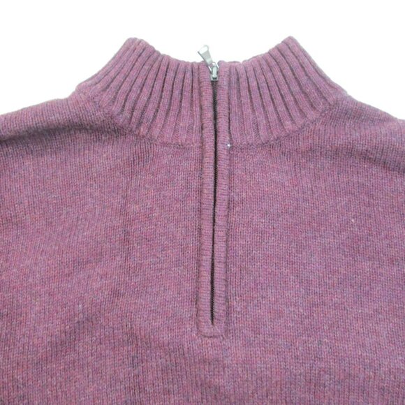 Sonoma Goods for Life Supersoft‎ Sweater Mens 2XL Maroon Ribbed Hem Quarter Zip - Picture 3 of 11